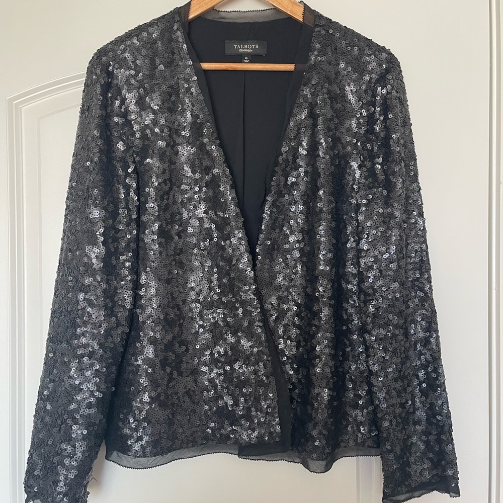 Talbots Silk Sequin Blazer